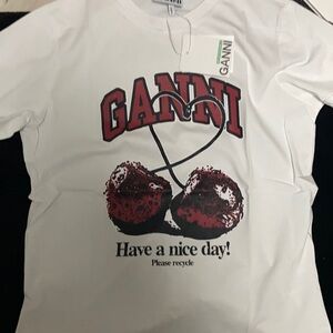 Ganni White T-Shirt size small